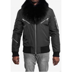 0 - BOMBER MATEO SATIN NOIR